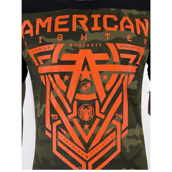 AMERICAN FIGHTER Men's T-shirt GLOVER Athletic Military Green XS-4XL - Picture 10 of 11